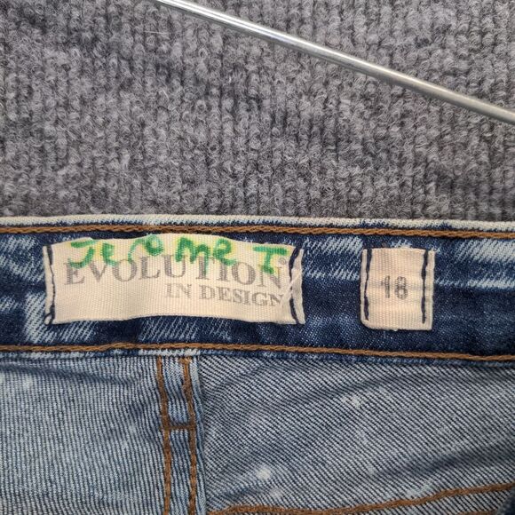 Evolution in Design Straight Jeans Womens 18 Blue 5-Pocket Distressed Acid Wash - Picture 8 of 11